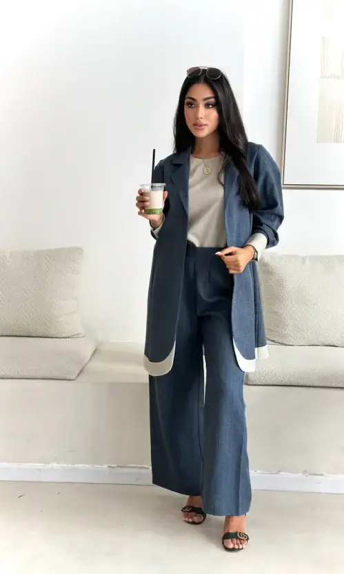 طقم لطيفة ازرق